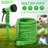 Tuyau d'arrosage extensible Magic Hose haute pression (noir, 53 m) avec 7 modes de jet, flexible, léger et anti-torsion. Idéal pour le lavage de voiture, le jardin et l'arrosage des plantes.