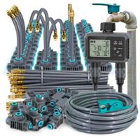 (Kit B-20m) Minuteur d'arrosage automatique intelligent à double zone avec écran LCD indépendant, système de brumisation et contrôleur d'irrigation