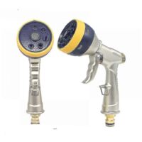 Watering Gun Metal Sturdy Mtal Hose Spray Nozzle 7-way Spraying Nozzle Cleaning