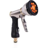 Metal Watering Gun, 9 Adjustable Patterns, Heavy Duty High Pressure Spray Nozzle Perfect for Car Cle