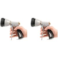 2X Garden Hose Nozzle Sprayer Heavy Duty, 100% Metal Water Hose Nozzle with 8 Spray Patterns, High Pressure Hose Spray