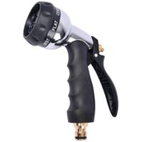 Garden Lawn Hose Pipe Water Sprayer with High Pressure Metal Nozzle hwyC