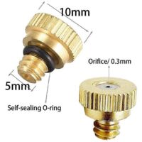 30 Pack Brass Misting Nozzles Tees, Brass Nozzles compatible Greenhouse Landscaping Humidification,Dust Co