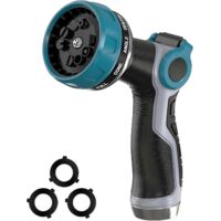 Heavy Duty Garden Hose Nozzle - 10 Spray Patterns, Thumb Control Water Pressure, Semi-Metal Construction Ergonomic Anti-Slip Handle, hose nozzle for W