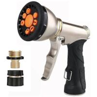 2025 Newest Heavy Duty Hose Nozzle, 9 in 1 Spray Pattern, Garden Hose Nozzle with Metal Tr