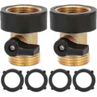 Heavy-Duty 3/4 Inch Solid Brass Garden Hose Shut Off Valve 2-Pack for UK Gardening