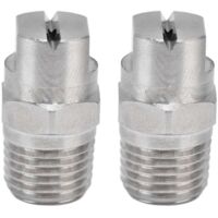 2Pcs Flat Fan Spray Tip Stainless Steel Strong Toughness Durable Adjustable Waterflow Wide Angle Atomizing Nozzle65