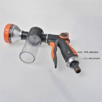 Multi-Function Hose Nozzle with 8 Spray Patterns and Soap Dispenser for Cleaning and Watering Tasks