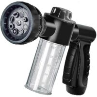 8-Mode Garden Foam Sprayer for Car Washing, Plant Watering, Pet Showering Hose Soap Dispenser Gun (Black)