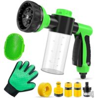 Multi-Function High-Pressure Foam Water Gun for Car Washing & Dog/Cat Bathing, with Shower Head Nozzle, Pet Grooming & Auto Cleaning Tool