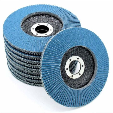 Trimec – Lot de 10 disques abrasifs à lamelles 125mm – Grain 40/60/80/120 – Pour ponçage acier, inox, bois, métal – Compatibles meuleuses d'angle