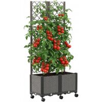 Raised Garden Bed 180cm with Trellis Wheels Planter Box