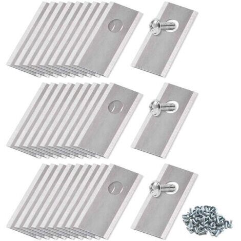 30 Pcs Lames de Rechange, Titane Inoxydable, pour Tondeuse Robot, Avec Vis, Accessoires pour Robot Tondeuse, Compatibles Avec Lame Tondeuse Gazon, Argent