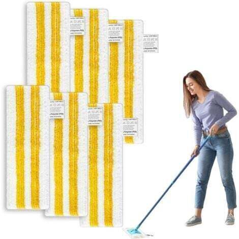6 Pièces Lingettes de Rechange en Microfibre pour Kärcher Easyfix SC1, SC2, SC3, SC4, SC5, Serpillere pour Karcher, Accessoires de Rechange, Lingette Vapeur pour Tous Types de Sols, Jaune