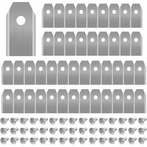 45 x Lames de Couteau en Titane pour Toutes Les Tondeuses Robotiques Husqvarn/Automower/ Yardforce/Gardena(3g-0.75mm) Avec 45 Vis, Lames de Rechange pour Modèles 105,310,315,320,420,430x,r40i