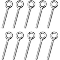 Lot de 10 M4 Vis à Oeil Boulons à Anneau Soudés Anneaux à Vis Crochet à Oeil Boulon pour Balançoire Machine Extérieure