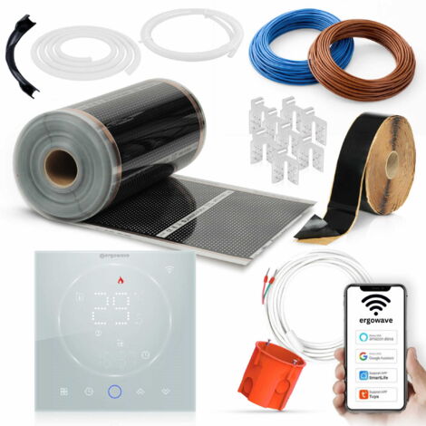 Kit film chauffant infrarouge 240 W PTC 3,5 m² avec thermostat WIFI (1/5)