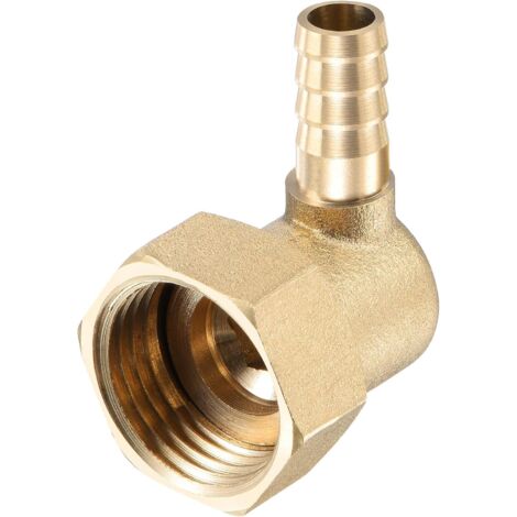 Produktbild von Messing-Schlauchstutzen 90° – 8 Mm Widerhaken Auf G1/2 Innengewinde, Für Wasser, Kraftstoff, Luft