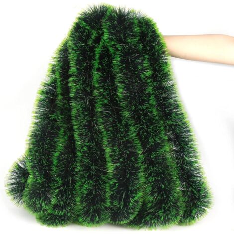 Glitzernde Weihnachtsgirlande für Weihnachtsbaum, Hochzeitsfeier, 10 m, Dunkelgrün (1/4)