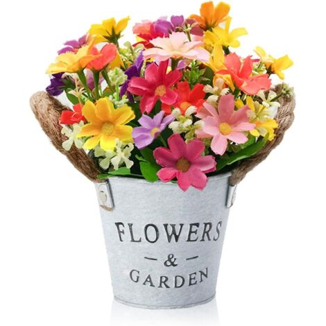 Künstliche Topfpflanzen, Dekorative Kunstblumen, Künstliche Pflanzen für drinnen und draußen, Künstliche Blumen für Zuhause, Garten und Büro (bunt) (1/4)