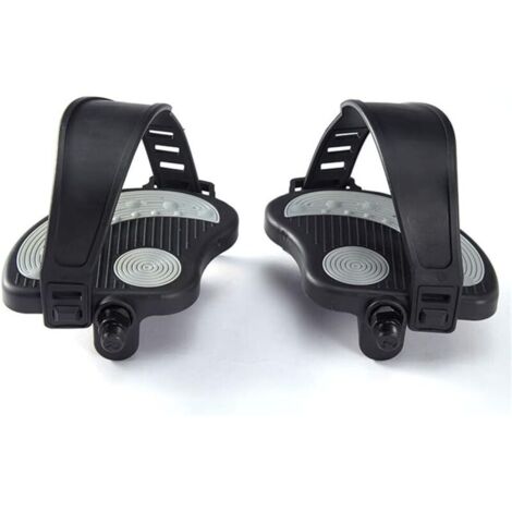Pdir Exercise Bike Pedals with Straps - Replacement Parts 1/2 inch Thread Stationary Spin Cycling Pedals 1 Pair for Indoor Exercycle Bike,Spin Bike