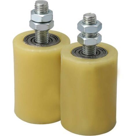 PAIR M12 50 x 70mm Roulement rouleaux en acier PP roue de guidage avec 6201 Roulement Insert pour porte lectrique Pack de 2 (1/5)