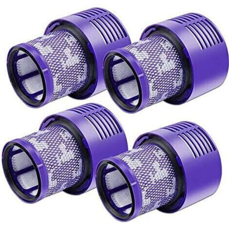 Pair Lot de 4 filtres V10 pour aspirateur Dyson, lot de 4 filtres de rechange pour aspirateur Dyson V10, V10 Absolute, V10 Animal, V10 Motorhead, SV12 pièce de rechange P/N 969082-01.. (1/4)