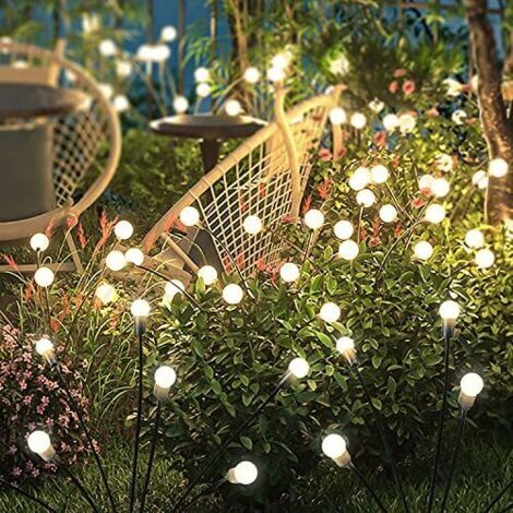 Pair Lampes solaires d'extérieur 4 pièces, lucioles solaires avec 10 LED, lampes solaires de jardin IP65 étanches, lampes solaires de jardin pour l'extérieur, lampes solaires de jardin balcon, décorat (1/5)
