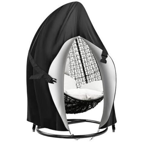 Pair Housse de balancelle double œuf imperméable 230 x 200 cm, robuste et résistante, pour balancelle œuf 2 places, housse de protection pour balancelle de jardin suspendue, housse de protection pour (1/5)