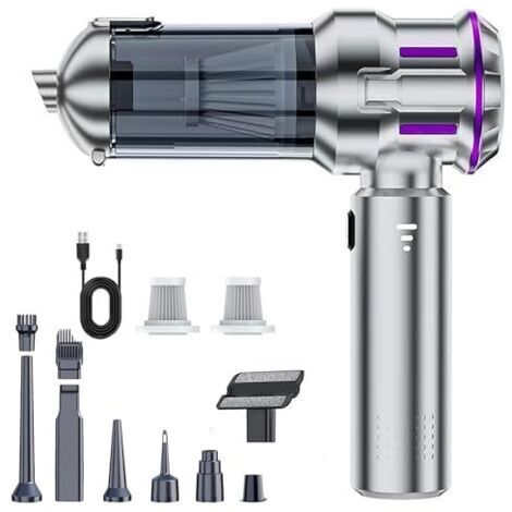 Pair Aspirateur portatif sans fil, aspirateur de voiture haute performance 16 000 Pa, aspirateur de voiture sans fil 4 en 1 avec filtre HEPA lavable, aspirateur portatif pour voiture et ma (1/5)