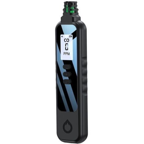 Pair Détecteur de gaz haute sensibilité avec écran LCD rétroéclairé, détecteur de fuites de gaz portable pour camping extérieur, noir,de (1/4)