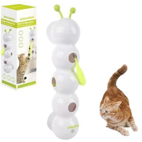 Pair Jouet interactif pour chat Wusel Worm - Jouet interactif intelligent à mouvements pour chats, mode économie d'énergie intelligent, tour Wusel Worm, rechargeable par USB-C, ventouse extra large (1/5)