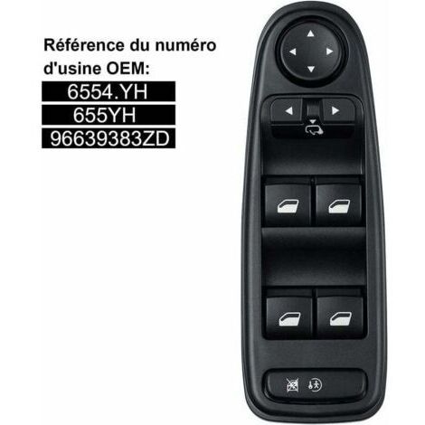 Pair Commande Leve Vitre C4 Picasso 6554.YH Commutateur Interrupteur Bouton Lève Vitre Pour Citroen C4 Grand Picasso.. (1/4)