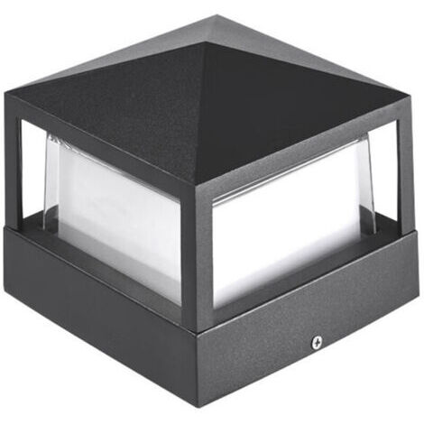 Pair Lampe de Poteau Lampe Pilier Portail Lampe D'exterieur lumiere colonne lampe Villa IP65 etanche Aluminium jardin paysage pelouse porte cloture entree lumier, Blanc Froid Classe energetique A++ (1/4)