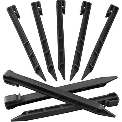 Pair 30 PCS Landscape Edging Garden Stakes, 10 inch Black Landscaping Anchoring Spikes Heavy Duty Plastic Garden Ground Netting Stakes for Edging, Terrace & Garden (1/5)