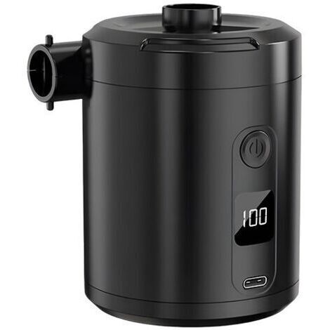 Pair Pompe à Air Électrique Rechargeable 5200 mAh avec Écran Numérique, Gonfleur Rapide 280 L/Min, 3 Buses + Joint pour Sac sous Vide, Portable pour Matelas et Piscine, Noir (1/5)