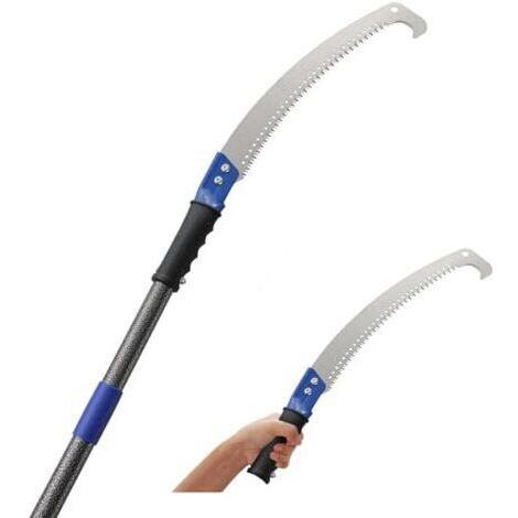 Pair Scie à branches bleue, scie de jardin pour arbres à lame courbe, scie à longue portée pour élagueurs, jardin, terrasse, arbres, branches, 4 m (13 pi), 4 m (13 pi) (1/5)