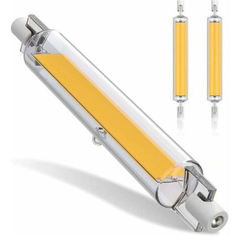 Pair Ampoules 20W R7S LED 118mm Dimmable, R7S LED Ampoule Blanc Chaud 3000K, Ampoules COB Double Ended 2000LM, Ampoules R7S LED 118mm, Éclairage à Faisceau 360 °, AC 220-240V, Paquet de 2 (1/5)