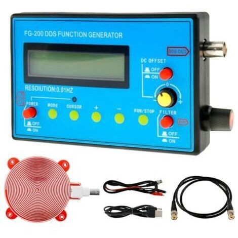 Pair Générateur de fonctions FG-200 DDS 1-500 kHz USB Ultra Précision Stabilité 140 x 80 x 26 mm Générateur de fréquence avec générateur d'ondes de Schumann Générateur de signaux de foncti (1/5)