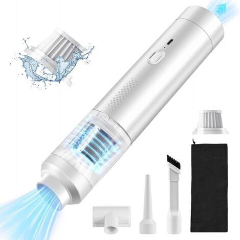 Pair 19000 PA Aspirateur à Main Sans Fil, Mini Rechargeable 3 en 1 Puissant, Multifonctionnel pour Maison, Voiture, Bureau, Table, Canapé (Blanc) (1/4)