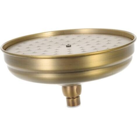 Pair Pommeau de douche rond en laiton antique, 20 cm, accessoire de salle de bain, pommeau de douche de rechange, pommeau de douche large, pommeau de douche (standard 1/2 po) (1/3)