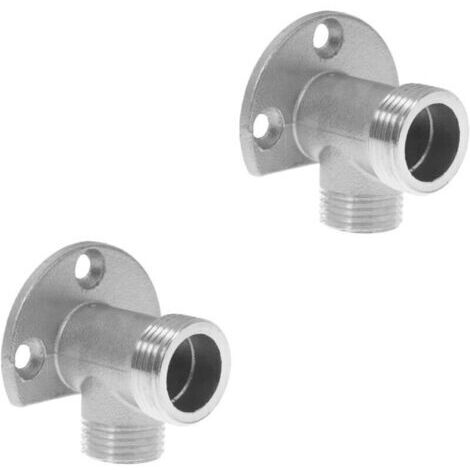 pair Kit d'accessoires pour robinet mitigeur de salle de bain mural 2 pièces , installation à domicile , coude mural , robinet de surface vers connecteur de tuyau (argent) (1/3)