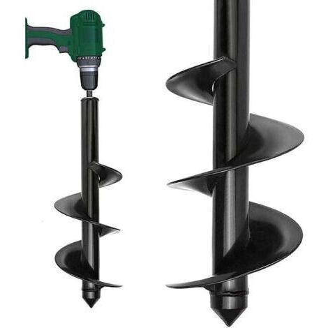 pair Gartenbohrer mit Spirale 9 x 40 cm Für Akku-Bohrschrauber Mit robustem Schaft Ideal zum Pflanzen von Pflanzen, Blumentöpfen und zum Ausheben von Löchern (1/5)