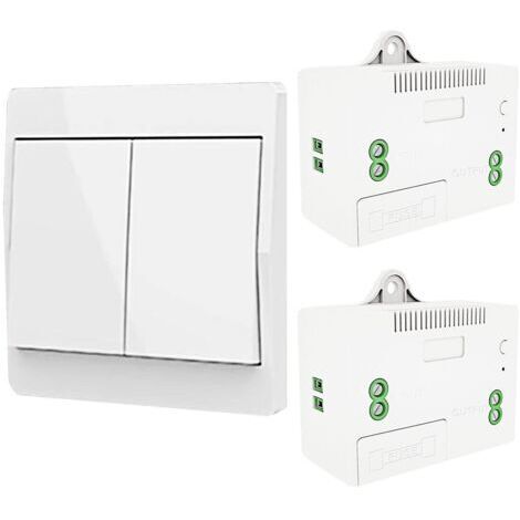 Pr Interrupteur d'éclairage auto-générant sans fil, interrupteur à radiofréquence et récepteur de relais, contrôleur avec fusible, interrupteur cinétique sans batterie (Kit 1 voie 2 clés) (1/5)