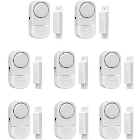 Pr Lot de Lot de 8 mini Alarme de Porte Maison Sans Fil Anti Intrusion Alarme maison Système de sécurité sans fil Sensor (1/5)
