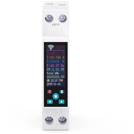 Pr Compteur Électrique wifi Commutateur Rail Din, 1P+N/ 150a/ 230vac Connecteur wifi Compteur d'énergie Smart Meter Switch Timer, Compatible Alexa, Consommation des compteurs d'énergie (1/4)