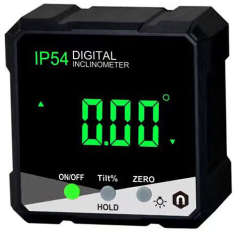 Pr Inclinomètre Numérique Portable IP54 4 X 90 ° Rétro-Éclairage LCD Rapporteur Numérique Pente Mètre Règle D'Angle Numérique Réutilisable Facile à Utiliser (Vert) (1/4)