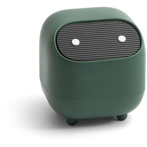 Pr Mini poubelle de bureau avec couvercle, poubelle double couche en forme de ninja, isole efficacement les odeurs de cuisine et de salle de bain. (1/5)