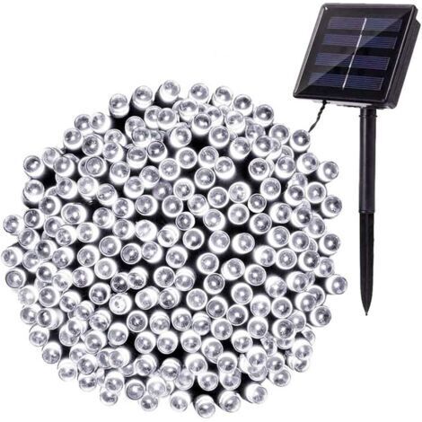 Pr Guirlande Solaire Extérieure,22M 200 LED Guirlande Lumineuse Noël Solaire Étanche 8 Modes Décoratives pour Jardin Patio Arbres Clôture Maison Fête Mariage (Blanc Froid) [Classe énergétique A+++] (1/5)