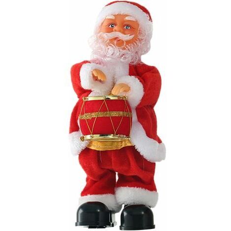 Pr Chanter Danser Père Noël Marcher Pied Jouer Tambour Noël Père Noël Jouet Électrique Musical Xmas Figurines Poupée Décoration Cadeau pour Noël Nouvel An (1/5)